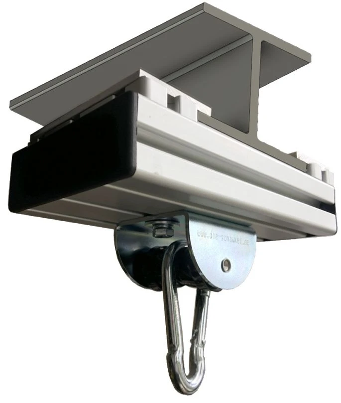 Klemmschienen-Aufhängung Für Stahlträger Inkl. Rollengelenk 1 Klemmschienen-Aufhängung Für Stahlträger Inkl. Rollengelenk