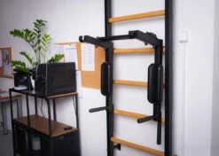 BenchK® Sprossenwand 523B Mit Klimmzugstange, Dip-Bügel & Trainingsbank -All Sport Verkauf K2388 A04 ecommerce