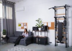 BenchK® Sprossenwand 523B Mit Klimmzugstange, Dip-Bügel & Trainingsbank -All Sport Verkauf K2388 A06 ecommerce