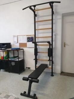 BenchK® Sprossenwand 523B Mit Klimmzugstange, Dip-Bügel & Trainingsbank -All Sport Verkauf K2388 A12 ecommerce