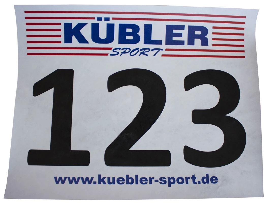 Startnummernsatz 1-100 Individuelles Design 1 Startnummernsatz 1-100 Individuelles Design